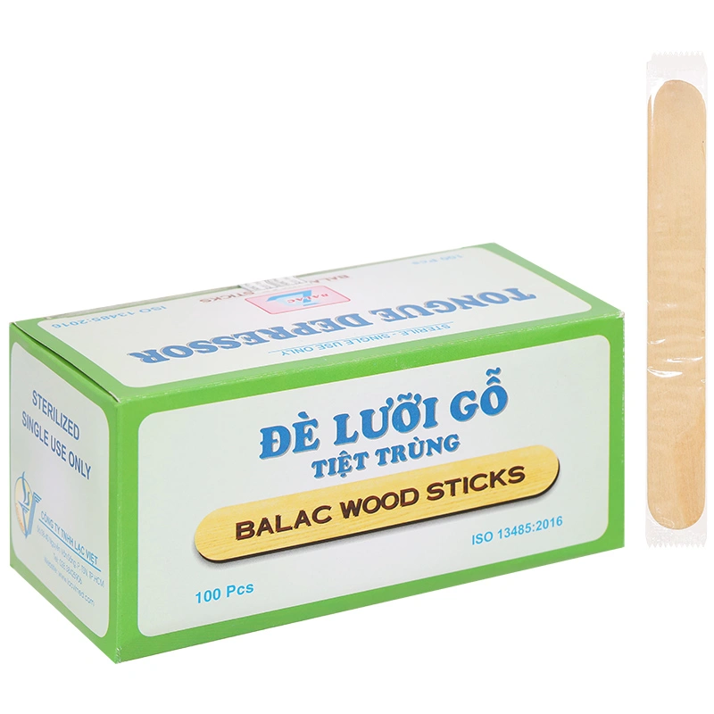 Que đè lưỡi gỗ Balac hộp 100 que - 